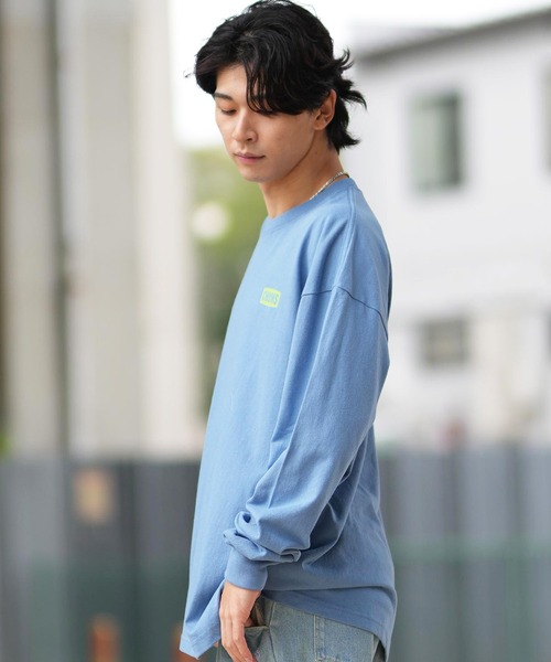 MEDM Tシャツ 長袖 袖ロゴ バックプリント ロンT 人気 男女兼用 DEVICE｜袖プリント ロンT 長袖 クルーネック ロングスリーブ