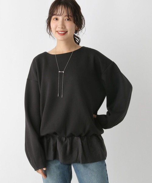 tシャツ 裾フリルシアートップス レディース 楽天市場】（S~2L対応）たっぷりフリルとビジュー流れるシアー