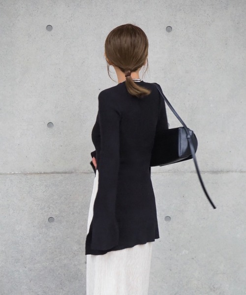 ニット セーター side slit ribknit pullover /アシンメトリースリット