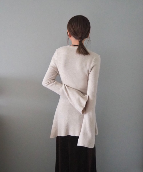 ニット セーター side slit ribknit pullover /アシンメトリースリット