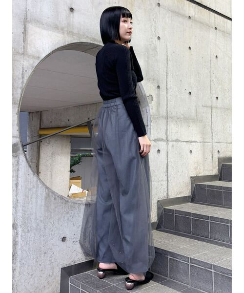MIELI INVARIANT チュールレイヤーワイドパンツ m31366195361_1.jpg?1709554917