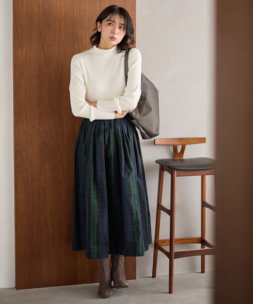 ANY（エニィ） スカート 「洗濯機可/ウエストゴム」ビックチェック