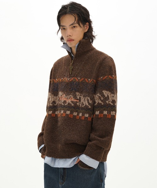 MASONPRINCE ニット MASONPRINCE セーター ニット オーバーサイズ スタンドカラー