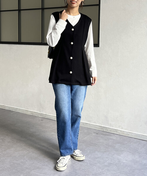 Chez toi ベスト ジレ 「セレモニー対応可」ペプラムジレ
