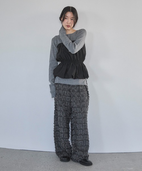 ブラウス シャツ TNタフタビスチェ付きシャツ レディース feepur ブラウス シャツ タフタバルーンビスチェ レディース