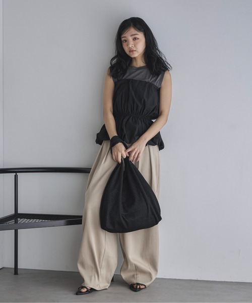 feepur ブラウス シャツ タフタバルーンビスチェ レディース