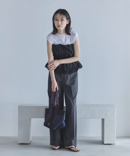 feepur ブラウス シャツ タフタバルーンビスチェ レディース