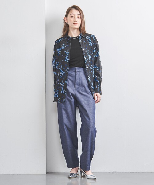 極美品　UNITED ARROWS オーガンジープリントシャツ　24ss 36 極美品 UNITED ARROWS オーガンジープリントシャツ 24ss 36