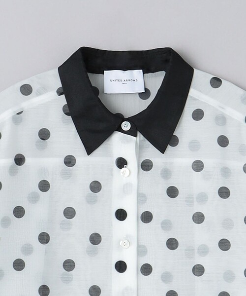 極美品　UNITED ARROWS オーガンジープリントシャツ　24ss 36 極美品 UNITED ARROWS オーガンジープリントシャツ 24ss 36