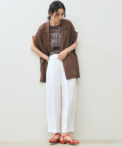 コート アウター 「累計販売数4000枚突破」メッシュフレンチスリーブジャケット レディースの画像