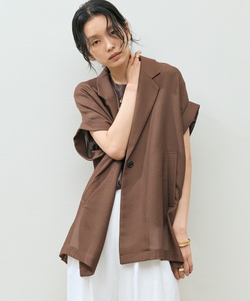 コート アウター 「累計販売数4000枚突破」メッシュフレンチスリーブジャケット レディースの画像