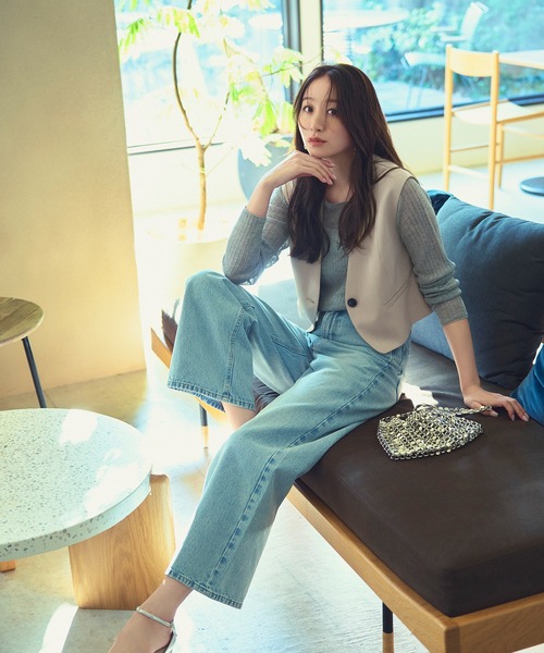 ニット セーター 「Oggi8月号掲載」シアーリブニット レディース NATURAL BEAUTY BASIC ニット セーター 「Oggi8月号掲載」シアー
