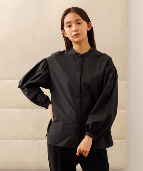 美品✨エンフォルド　フレアブラウス　Ｖネック　洗濯できる　卒業式　入学式　黒 form forma（フォルムフォルマ） ブラウス シャツ 「洗える」ボウタイ
