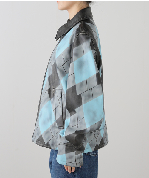 ジャケット・アウター MASU 20ss ARGYLE COAT MASU コート アウター ARGYLE LEATHER SPORTS JACKET M25K6BL001