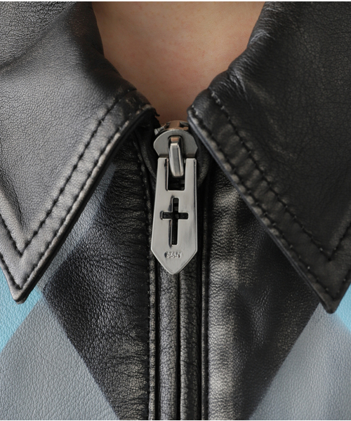 ジャケット・アウター MASU ARGYLE LEATHER SPORTS JACKET MASU（エムエーエスユー）のARGYLE LEATHER SPORTS JACKETの通販