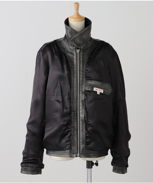 MASU コート アウター ARGYLE LEATHER SPORTS JACKET M25K6BL001