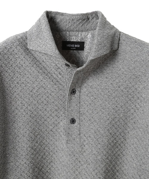 MEN'S BIGI（メンズビギ） ポロシャツ 半袖 シャーリングジャカード