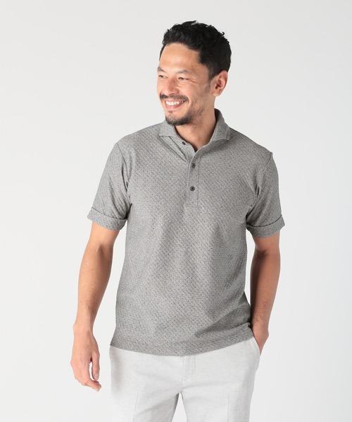 MEN'S BIGI（メンズビギ） ポロシャツ 半袖 シャーリングジャカード