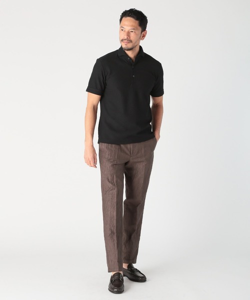 MEN'S BIGI（メンズビギ） ポロシャツ 半袖 シャーリングジャカード