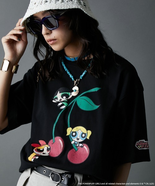 GEVS.（ジェイヴィス） tシャツ パワーパフ ガールズ/綿100％チェリー