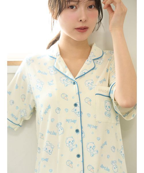 SNIDEL HOME パジャマ ルームウェア 「icy baby」「接触冷感」総柄開襟