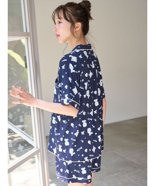 SNIDEL HOME パジャマ ルームウェア 「icy baby」「接触冷感」総柄開襟