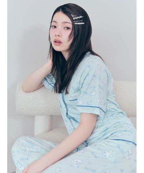 SNIDEL HOME パジャマ ルームウェア 「icy baby」「接触冷感」総柄開襟