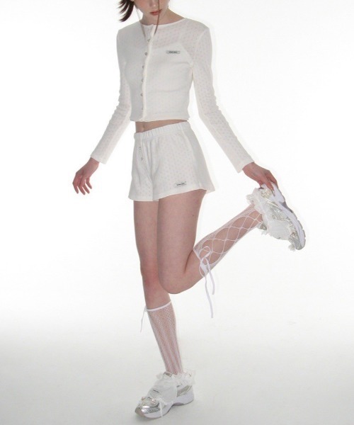 【CRANK】Heart Button Eyelet Cardigan CRANK】HEART BUTTON EYELET CARDIGAN | OUR BRAND,CRANK