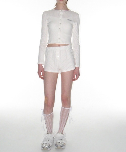 CRANK（JACKALL） カーディガン 「CRANK」HEART BUTTON EYELET