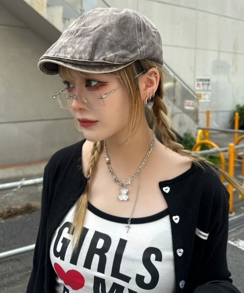 CRANK】HEART BUTTON EYELET CARDIGAN | OUR BRAND,CRANK