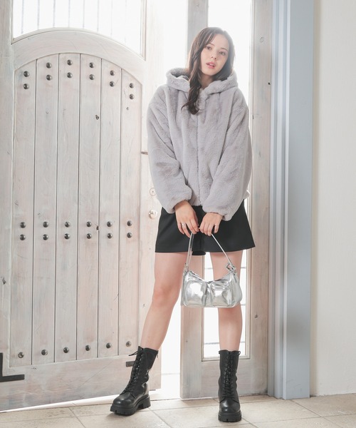 「Honeys」 「c.o.l.z.a」ジップアップブルゾン M ベージュ レディース_画像6