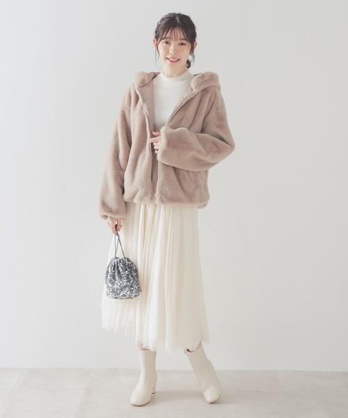 「Honeys」 「c.o.l.z.a」ジップアップブルゾン M ベージュ レディース_画像9