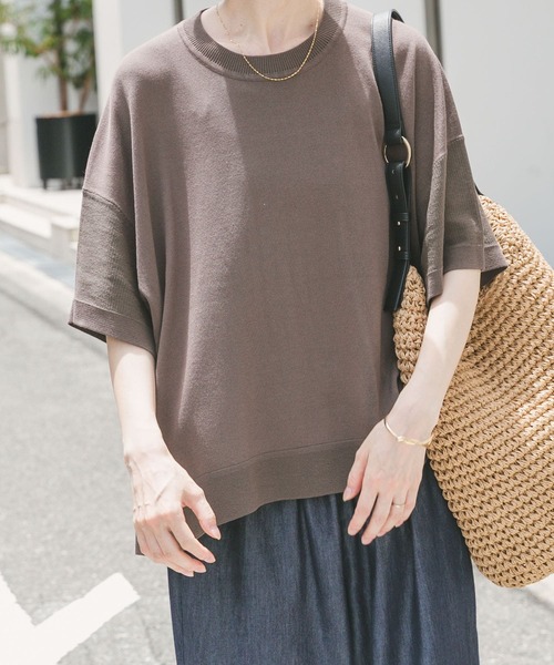 【アイテムズ アーバンリサーチ（レディース）】ニットTシャツ ITEMS URBANRESEARCH ニット セーター ニットTシャツ レディース