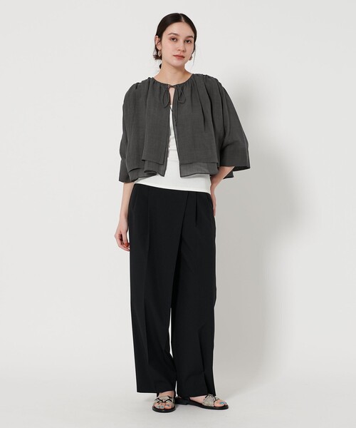 BEAUTY&YOUTH フロントリボン ティアード シャツ BEAUTY&YOUTH UNITED ARROWS ブラウス シャツ フロントリボン