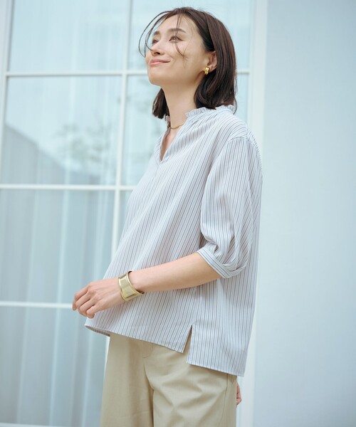 J.PRESS（J.プレス） ブラウス シャツ 「洗える・接触冷感」ドビー強撚 