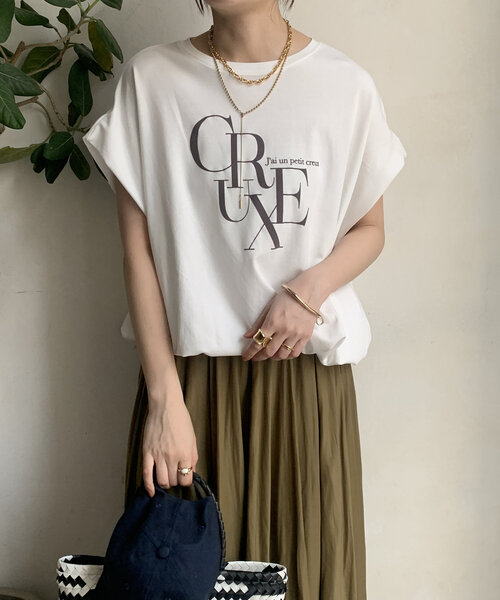 tシャツ 「WEB限定」ドロストミックスロゴTEE レディース