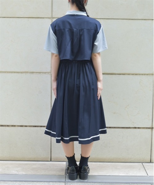 美品・フォクシー半袖ワンピース axes femme（アクシーズ ファム） ワンピース 半袖 レイヤード風