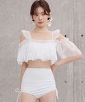 水着 レディース水着 オフショル風オーガンジー...の詳細画像4