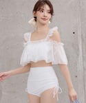水着 レディース水着 オフショル風オーガンジー...の詳細画像5