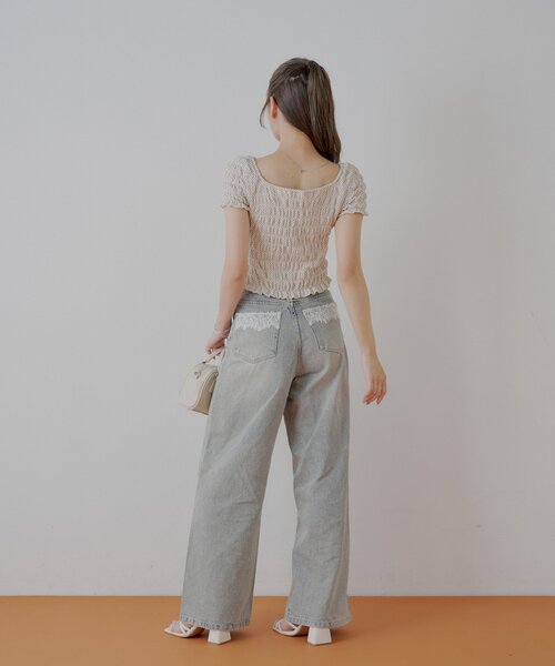 ♡　 バズリアイテム　CHICO タグ付き　フロントリボンボレロデザインT Chico tシャツ 「6色展開」フロントリボンボレロデザインT