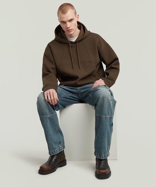 G-STAR RAW パーカー Scuba Loose Hoodie Sweater/フロントシーム