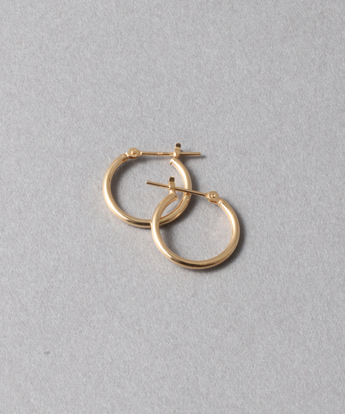 Lilas ゴールド K10 ピアス リラ Lilas ダブルV線フープピアス K10（両耳） （ゴールド