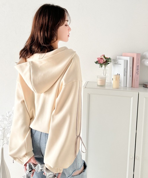 「mily bilet」 ジップアップパーカー SMALL 杢グレー レディース