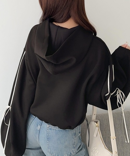 「mily bilet」 ジップアップパーカー SMALL 杢グレー レディース