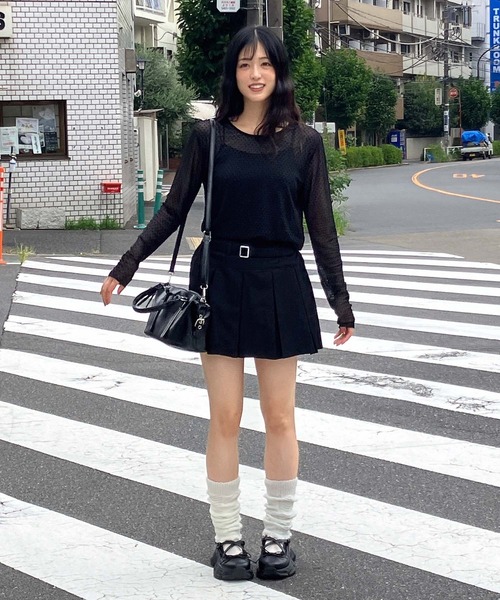 AS KNOW AS（アズノゥアズ） スカートベルト付プリーツミニスカート