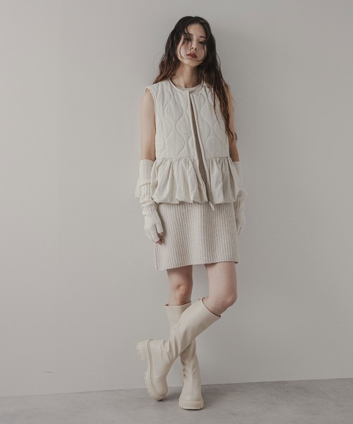 rectangle（レクタングル） ベスト ジレ フレアキルティングベスト