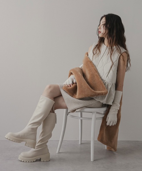 rectangle（レクタングル） ベスト ジレ フレアキルティングベスト