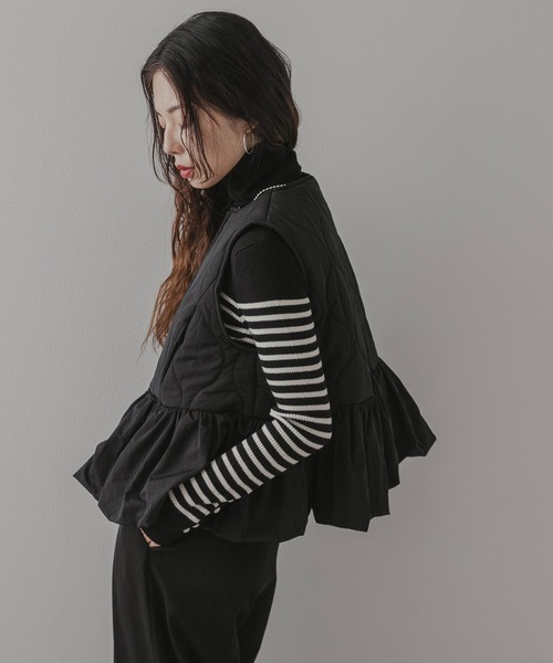 rectangle（レクタングル） ベスト ジレ フレアキルティングベスト