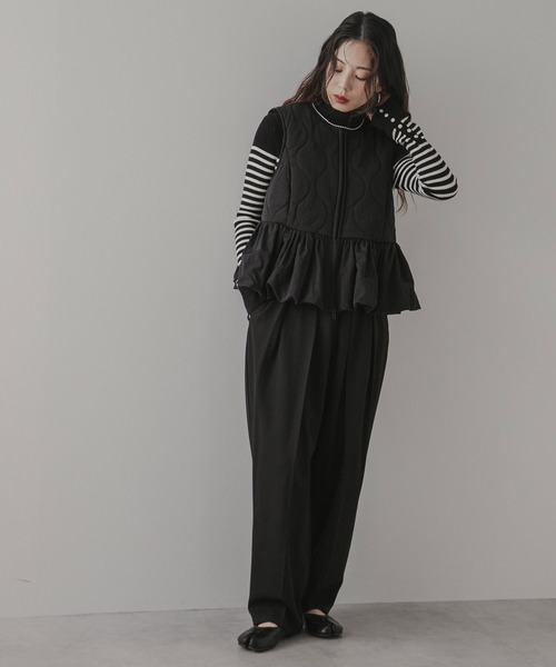 rectangle（レクタングル） ベスト ジレ フレアキルティングベスト