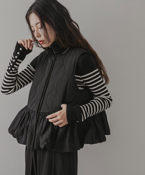 rectangle（レクタングル） ベスト ジレ フレアキルティングベスト